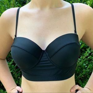 Black vintage style bikini top